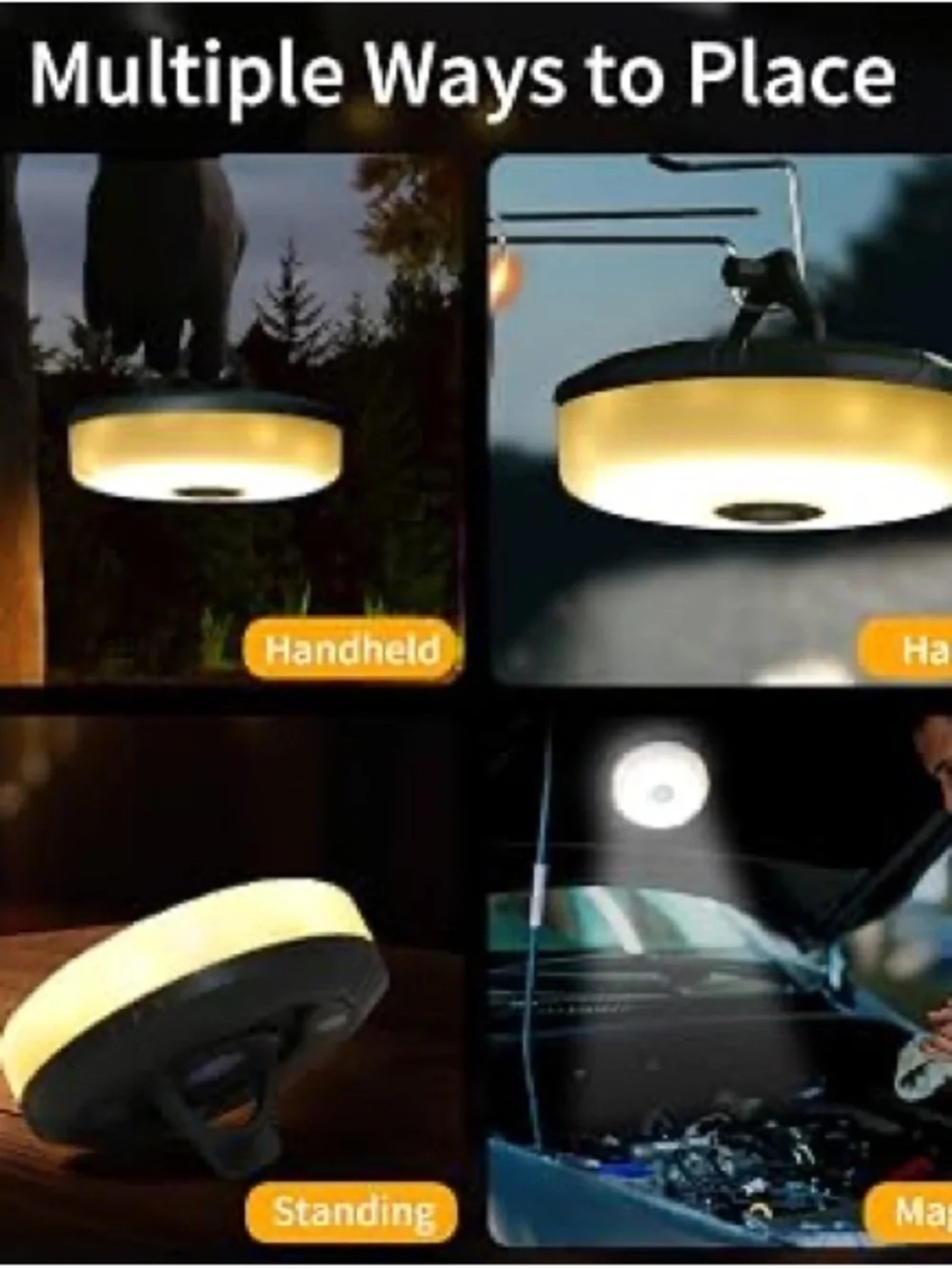 4 in 1 rechargeable string light Yellow Portable Solar with Multicolor LED color